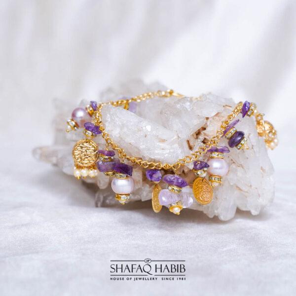 amethyst charm bracelet Silver bracelet with amethyst stone by shafaq habib at the best online prices in Pakistan