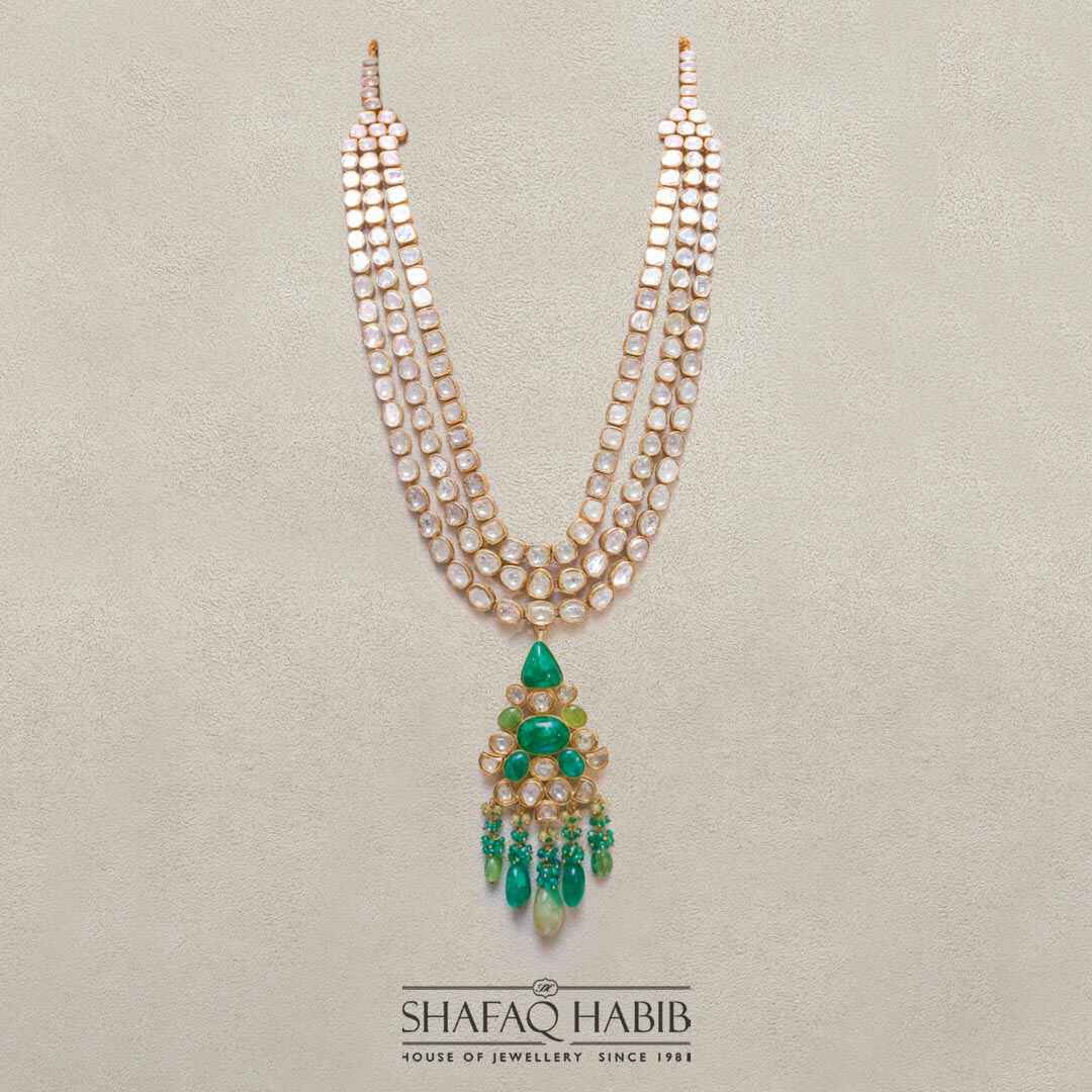 Emerald Necklace In Gold for woman by shafaq habib at the best online prices in pakistan