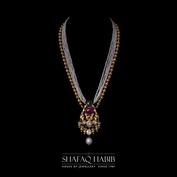 designer jewelry chaand motfi mala necklace for fomen by Shafaq Habib