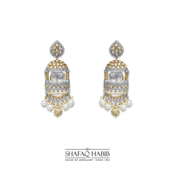 Earring With zircon & pearl zircon and pearl earrings in silver gold plated, now available at the best online price in Pakistan