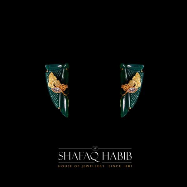 gold earring fligree style by shafaq habib