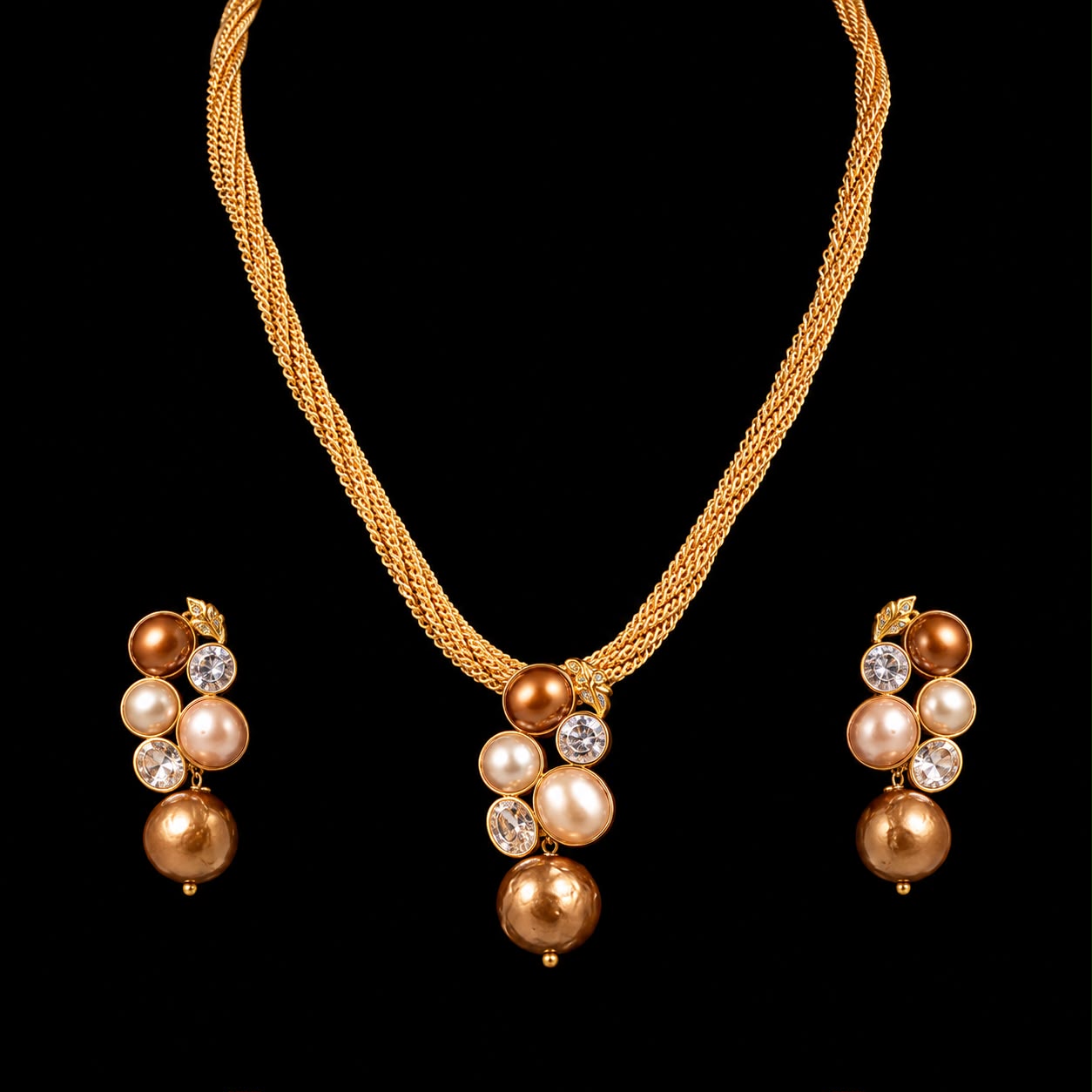 Bronze pearls set