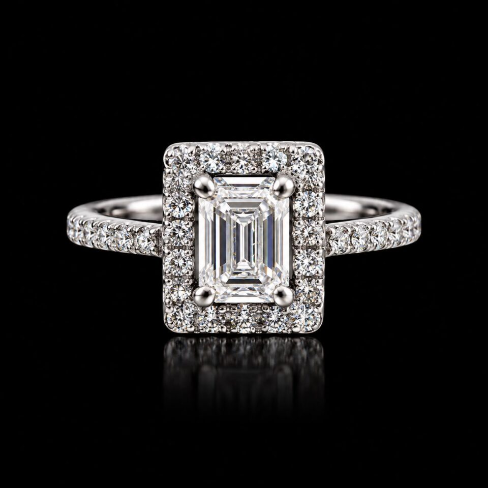 1.4ct Diamond Engagement Ring in 18k white gold by shafaq habib at best online prices in Pakistan