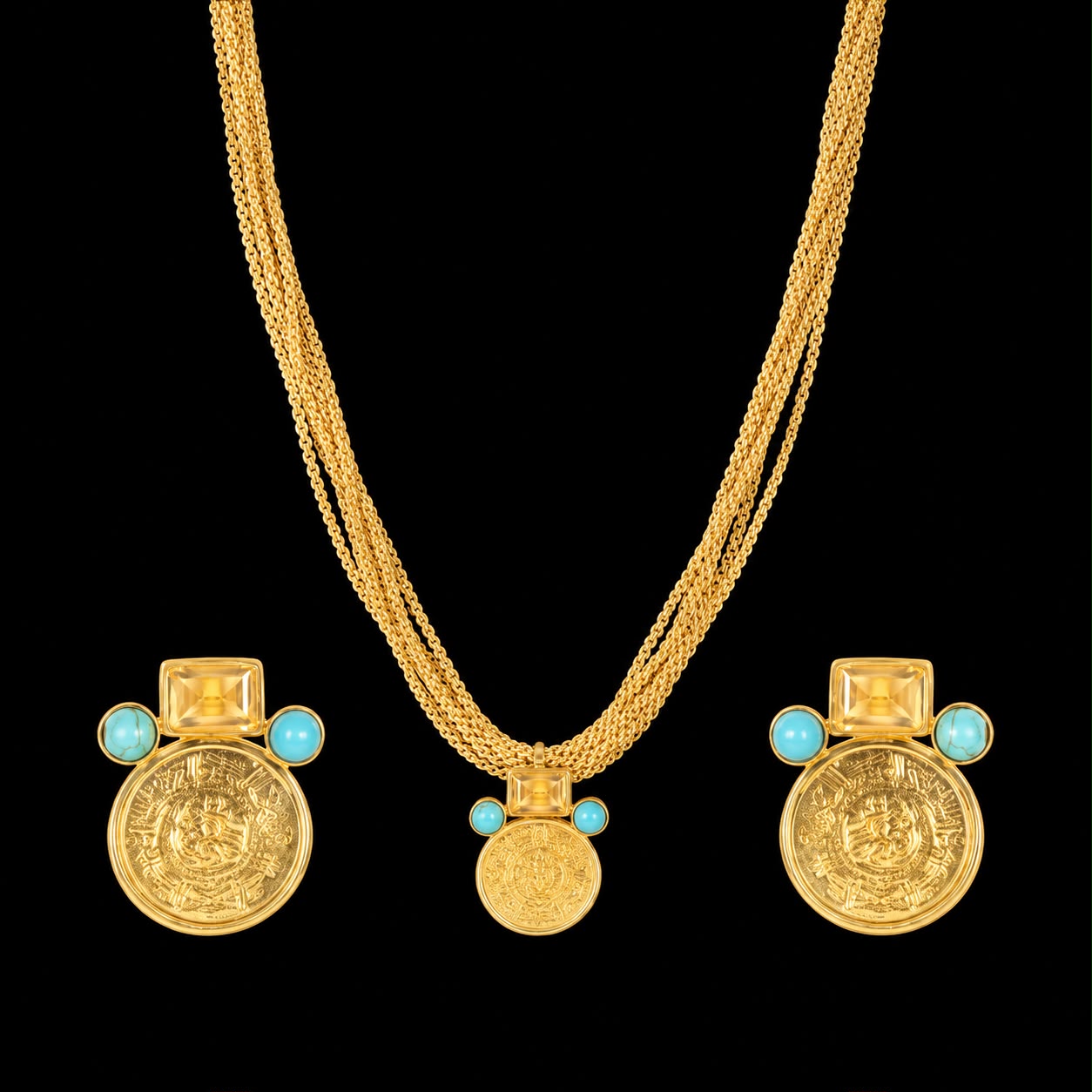 Feroza Coin Pendant