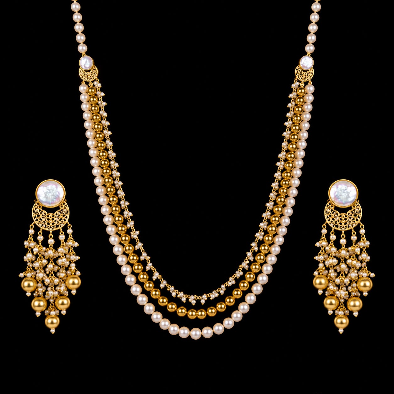 White Chand Balla Set